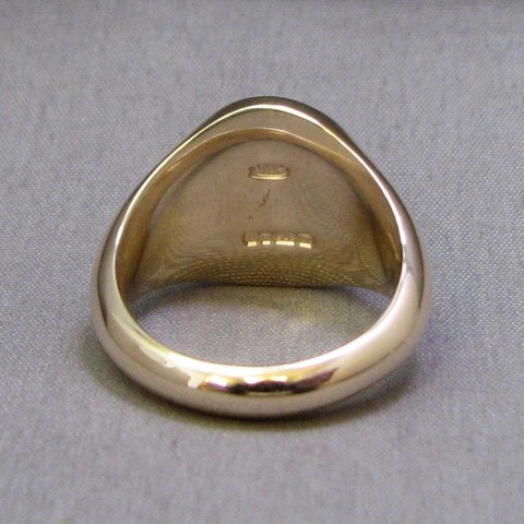 Solid back handmade signet rings