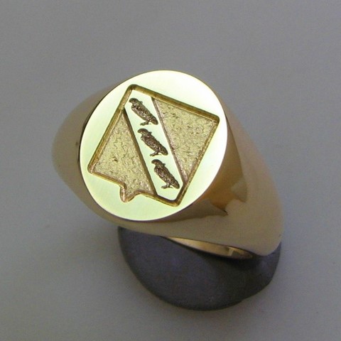 Shield only seal engraved signet ring